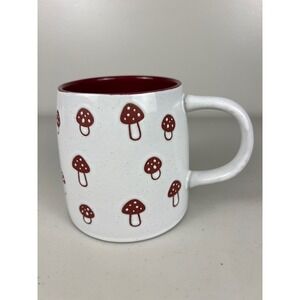 Mushroom Mug 24 oz by Gallery Tabletop White Red Speckled Ceramic Coffee Tea Cup